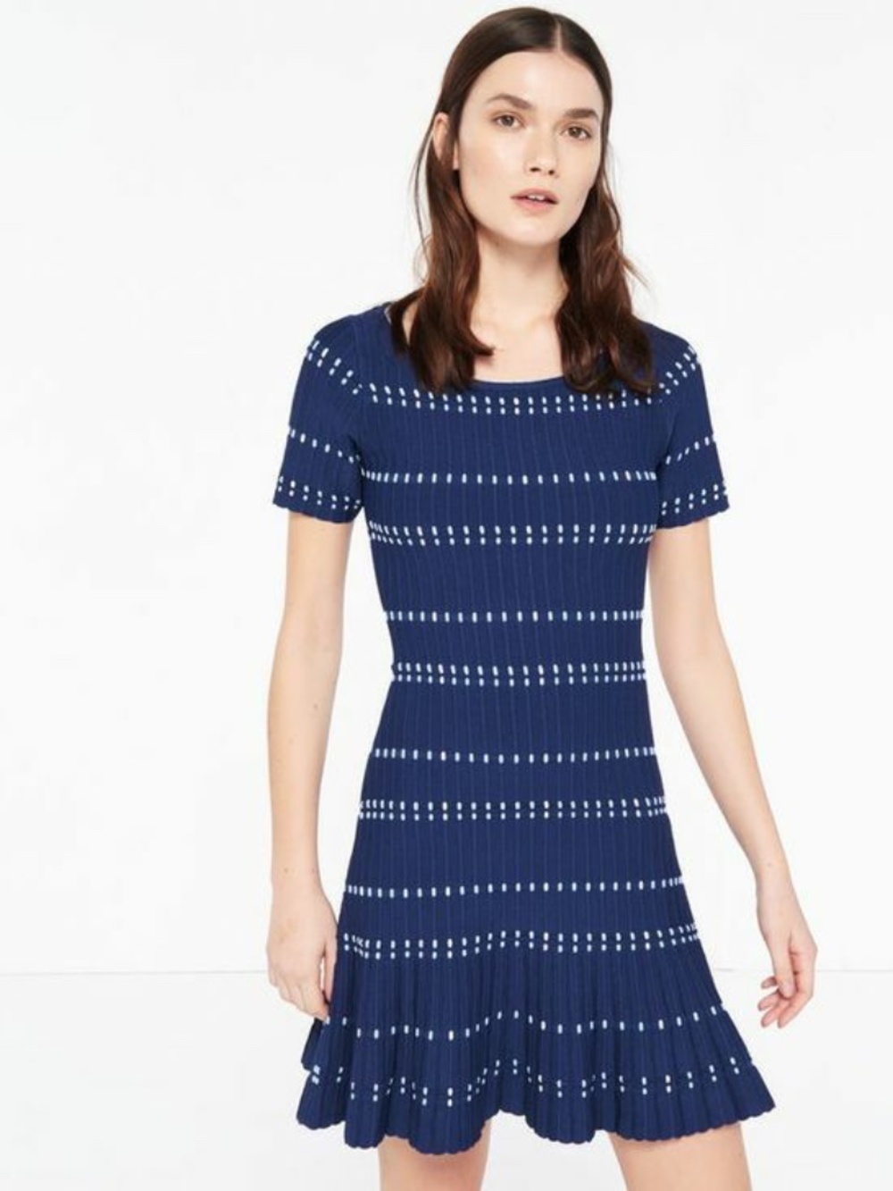 SANDRO Before stretch knit dress Bleu - US SIZE 6